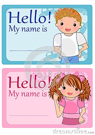 Name Tags for Kids Stock Photo