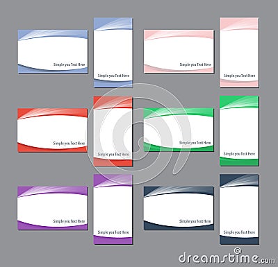 Namecard templates colorful set Vector Illustration