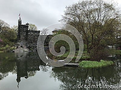 Balvedere Castle Central Park NY Stock Photo