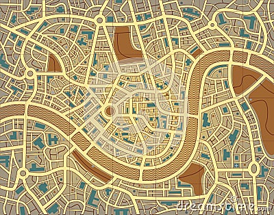 Nameless city map Vector Illustration