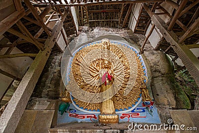Nameless temple sculpture Avalokitesvara Stock Photo