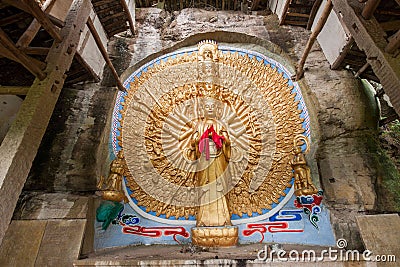 Nameless temple sculpture Avalokitesvara Stock Photo