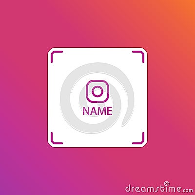 Nametag icon. Interface social media. Function to add friends. Template a app in social media. Vector Illustration