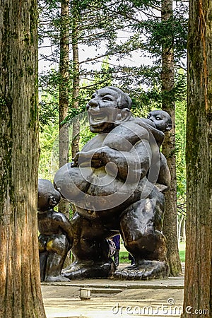 Statue of Mother and Child in Nami Island Editorial Stock Photo