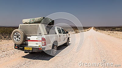 Road trip and safaris in Namibia`s national parks Editorial Stock Photo