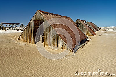 Namibia diamond mines - abandoned workers accommodation, Africa Stock Photo