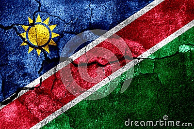 Namibia rusted texture flag, rusty background. Stock Photo