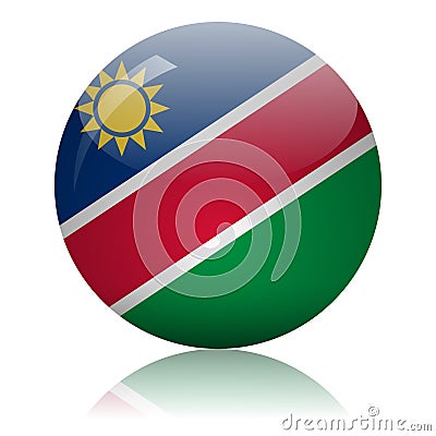 Namibian flag glass button vector illustration Vector Illustration