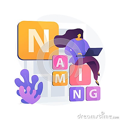 Naming company strategy vector concept metaphor. Vector Illustration