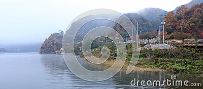 Namiseom island in autumn Stock Photo