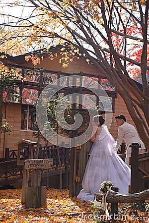 Namisum Island Wedding couples evening dress Stock Photo