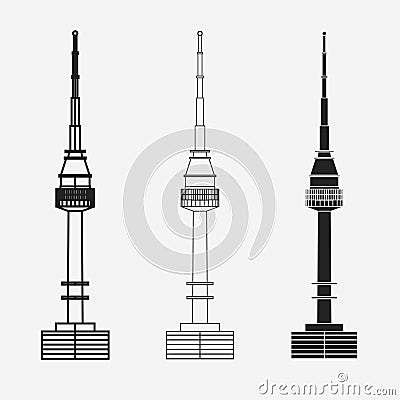 Namsan tower in Seoul Vector Illustration