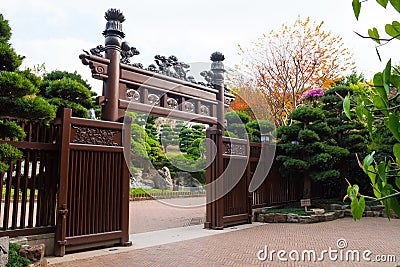 Nan Lian Garden main entrance gate, Hong Kong, China Stock Photo