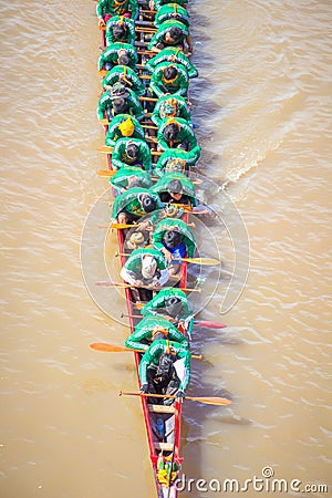NAN, Thailand - November 8: Long boat racing annual festival at Editorial Stock Photo