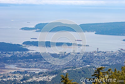 Nanaimo, British Columbia view from the top of Mount Benson Stock Photo