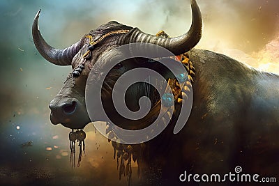 Nandi divine bull. Generate ai Stock Photo