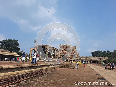 Nandi Mandapam and Entrance Gate of Brihadeeswara Temple Thanjavur, Tamilnadu India Editorial Stock Photo
