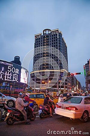 Nanjing West Road night Editorial Stock Photo