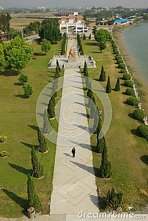 Nanlou Commemorative Park Aerial View in Kaiping, Guangdong, China Editorial Stock Photo