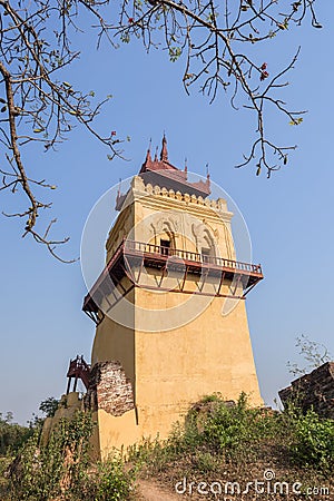 Nanmyin watchtower in Inwa Stock Photo