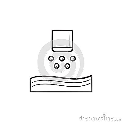 Nanoparticle jetting 3d printer hand drawn outline doodle icon. Vector Illustration