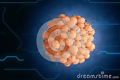 Nanorobot fertilizes the cell egg. Medical concept anatomical future Stock Photo