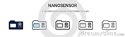 Nanosensor icon in filled, thin line, outline and stroke style. Vector illustration of two colored and black nanosensor vector Vector Illustration
