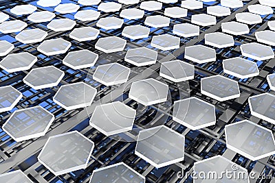 Nanostructures, carbon and silicon Stock Photo