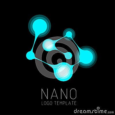 Nanotechnology creative logo design. Vector logo template. Creative logotype design concept. Vector Illustration
