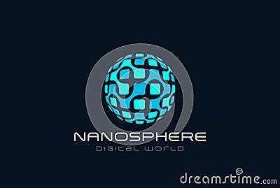 Nanotechnology Molecular DNA Electronics Sphere Lo Vector Illustration