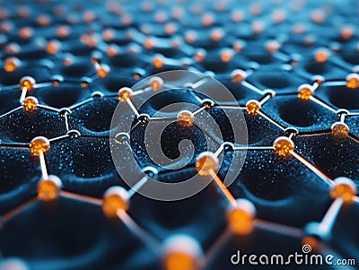 Nanotube grids feature abstract networks inspired by interwoven carbon nanotube structures Cartoon Illustration