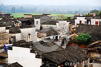 Nanping Village , a famous Huizhou type ancient architecture in China Stock Photo