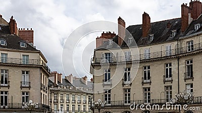 Nantes, city in France, ancient buildings place Graslin Editorial Stock Photo