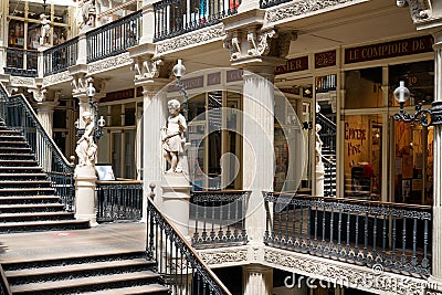 Passage Pommeraye shopping interior mall in french city of Nantes Editorial Stock Photo