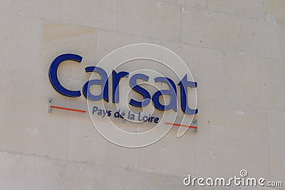 Carsat securite sociale assurance retraite french logo sign means social security Editorial Stock Photo