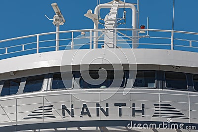 Nanth ferryboat captains bridge in Ionian sea Greece Editorial Stock Photo