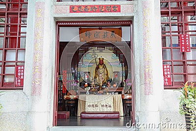 NANTOU, TAIWAN - October 13, 2018:In side at Xuanguang Temple in sun moon lake, Taipei, Taiwan Editorial Stock Photo