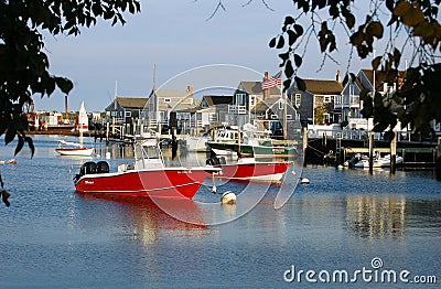 Nantucket, MA: Fishing Boats Editorial Stock Photo