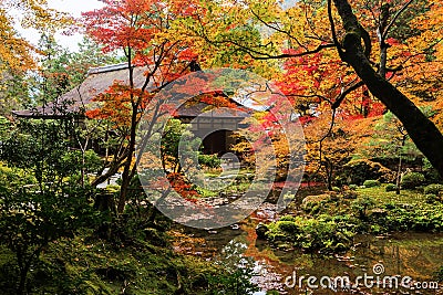 Nanzen-ji garden at autumn, Kyoto Stock Photo