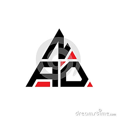 NAO triangle letter logo design with triangle shape. NAO triangle logo design monogram. NAO triangle vector logo template with red Vector Illustration