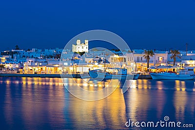 Naoussa town, Paros island, Cyclades, Aegean, Greece Stock Photo