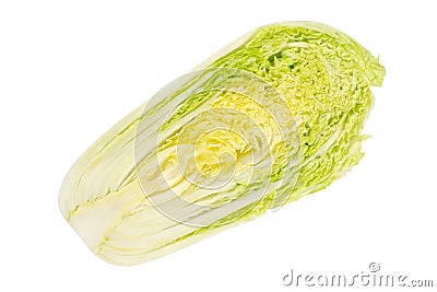Napa cabbage half, Chinese cabbage, top view Stock Photo