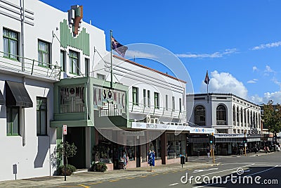 Napier, New Zealand. The Masonic Hotel, built in 1932 Editorial Stock Photo