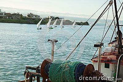 Small sailing yachts in inner harbour or Ahuriri in Napier Editorial Stock Photo