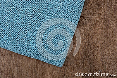 Napkin from left side wooden table. Stock Photo