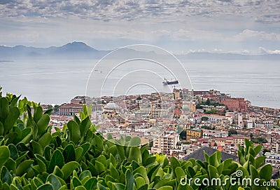 Naples bay from the garden of Certosa di San Martino Stock Photo