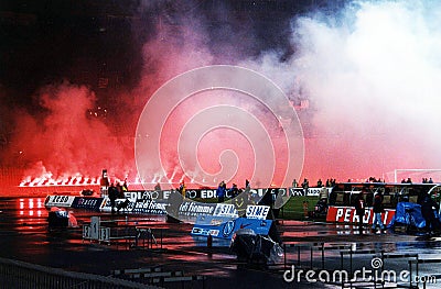 Naples fans by night Editorial Stock Photo