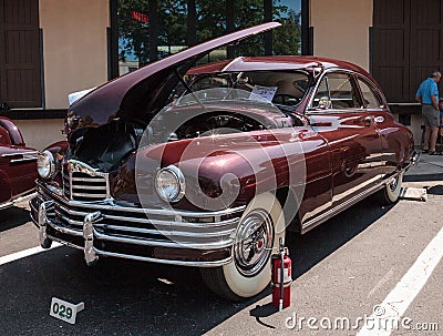 Maroon 1948 Packard at the 32nd Annual Naples Depot Classic Car Show Editorial Stock Photo