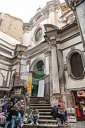 San Nicola a Nilo is a Baroque Roman Catholic church on Via San Biagio dei Librai, Naples, Italy Editorial Stock Photo