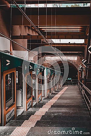 Funicular cable railway train station Editorial Stock Photo